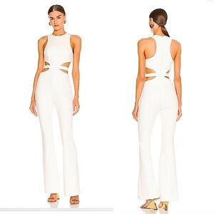 REVOLVE MISHA Collection Thea Flare Leg Waist Cut Out Jumpsuit 70s Bridal Party